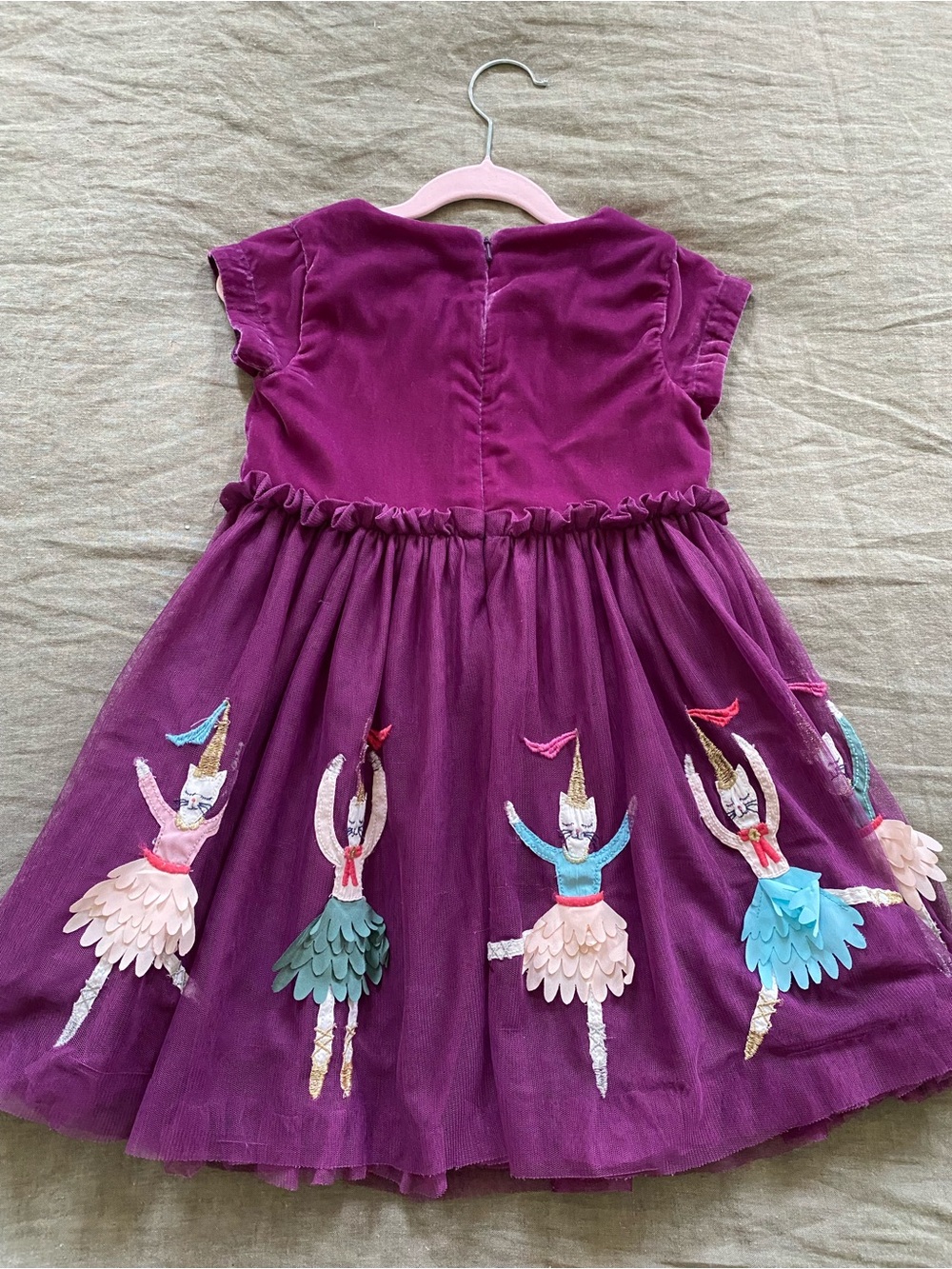 Mini Boden Purple Tulle Cat Ballerina Dress, 4-5Y - Picture 2 of 6